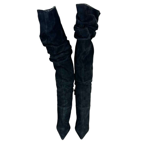 Schutz Ashlee Over The Knee Black Suede Boot Women's Size 5.5B New Without Box - Picture 6 of 10